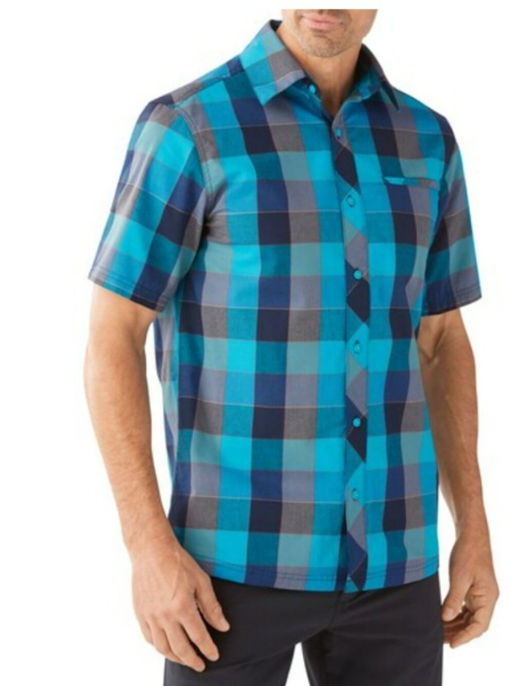 Smartwool Men's Everyday Exploration Retro Plaid Button-Up Shirt Size M